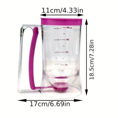 Upgraded Version 1 Pcs 900Ml Batter Dispenser Hand-Held Graduated Funnel Pastry Dough Dispensador for Pancake Cupcakes Cake