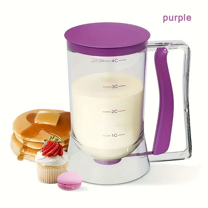 Upgraded Version 1 Pcs 900Ml Batter Dispenser Hand-Held Graduated Funnel Pastry Dough Dispensador for Pancake Cupcakes Cake